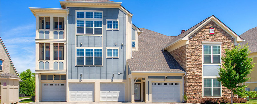 Attached garages at Hamilton Luxury Apartments